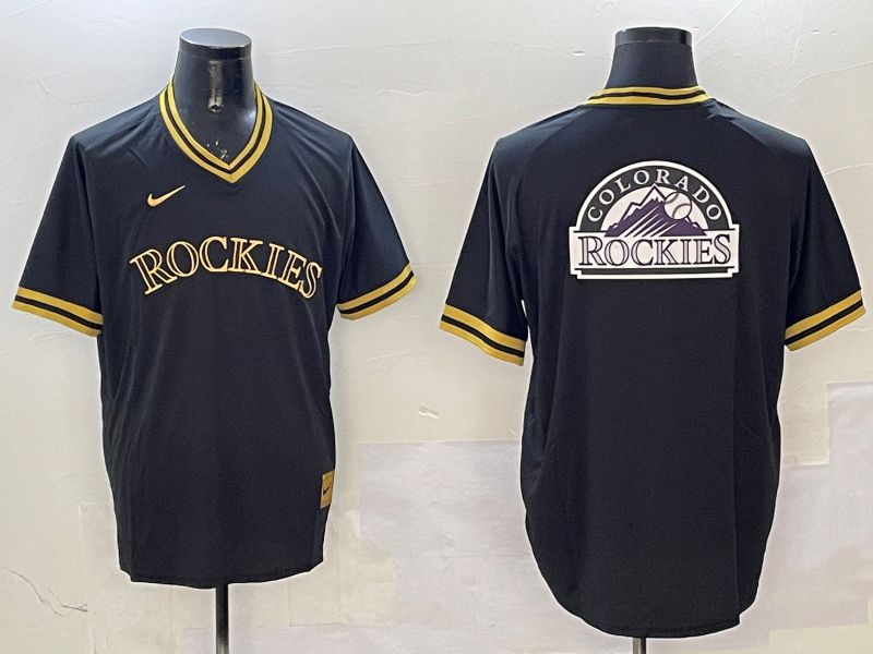 Men Colorado Rockies Blank Black Gold Game 2025 Nike MLB Jersey style 3